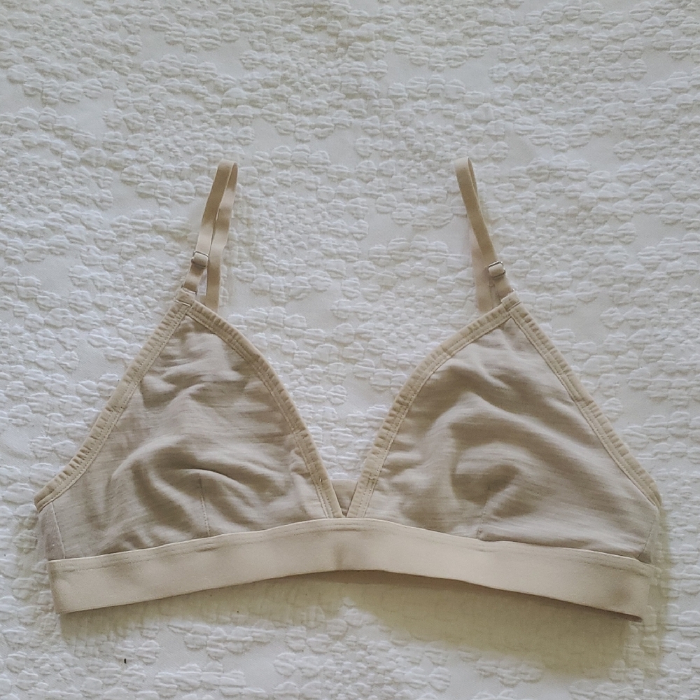 ICEBREAKER MERINO WOOL BLEND SIREN BRALETTE IN FAWN HEATHER, SZ:MEDIUM - Picture 4 of 6